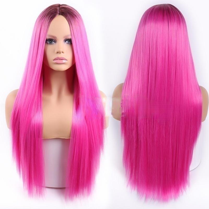 

Модный синтетический парик с длинными прямыми волосами для женщин (цвет: 16 цветов) 2