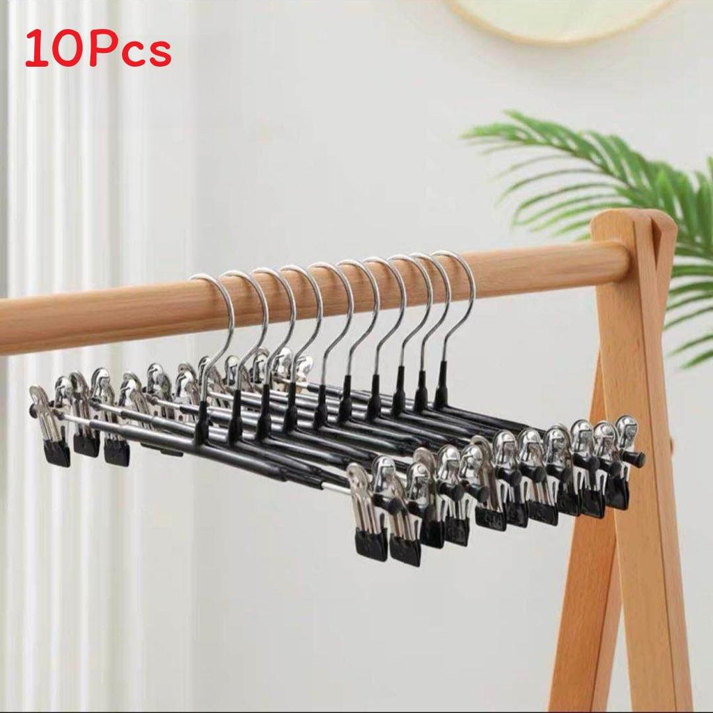 Standard Wardrobe Pants Hanger With Non Slip Stainless Steel Clips For Home Storage And Organization