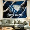 Custom Name VfL Bochum Printed Tapestry – Wall Hanging for Bedrooms, Dorms, and Home Decor