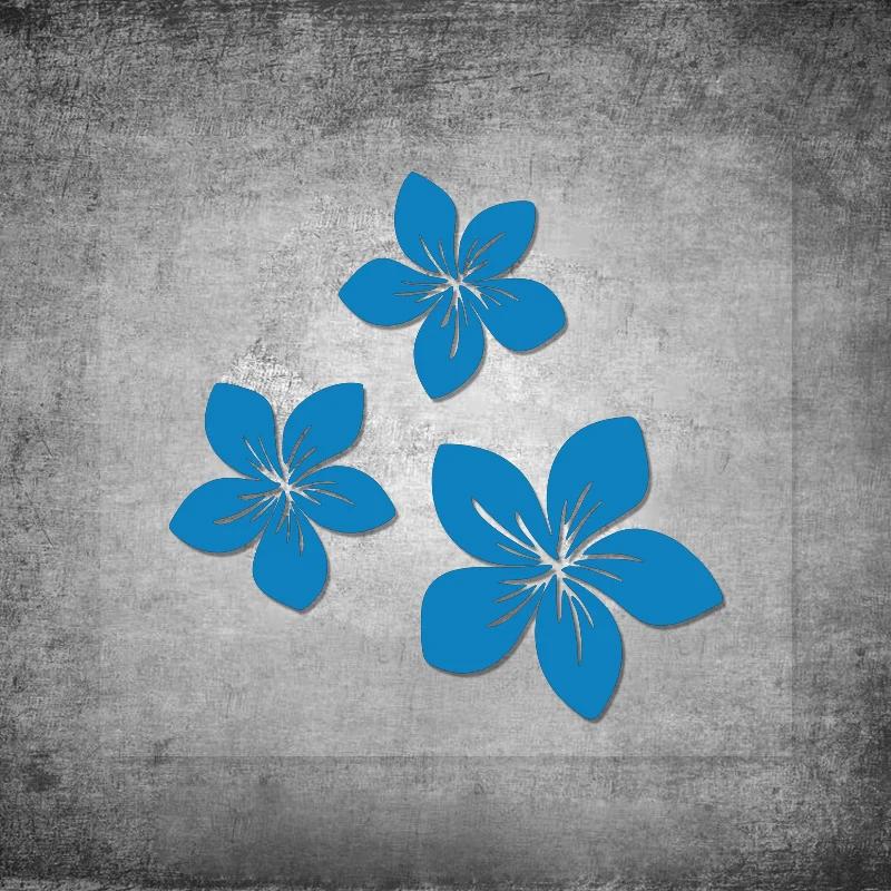 3pcs Pretty Flower Graphics Car Stickers for Rear Window Cover Scratches on Auto Bumper Body Moto Racing Helmet Blossom Decals