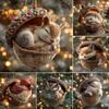 1/5/6 Pezzi Ornamenti Piatto Animali del Bosco Ghianda Ornamenti Accoglienti Bosco Foresta di Natale Per Albero di Natale Pigna Animale 7