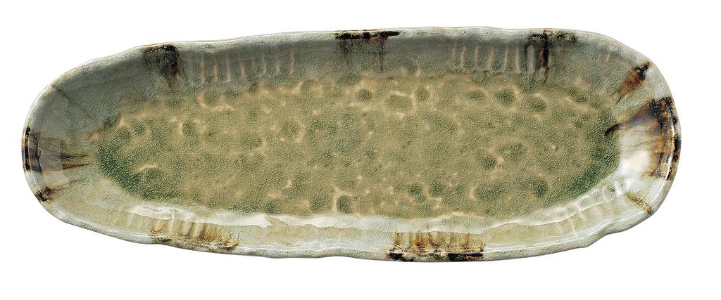 Banko glass long plate 06172 ware, sand-inlaid