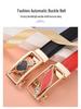 Stylish Women's Automatic Buckle Leather Belt - Genuine Leather, Korean Trend, Versatile Fashion Waistband for Students