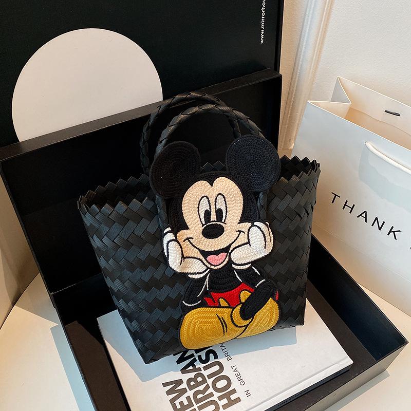 Lazy wind handmade vegetable basket, hand-woven bag, women's seaside beach vacation 2025 new light luxury style large capacity