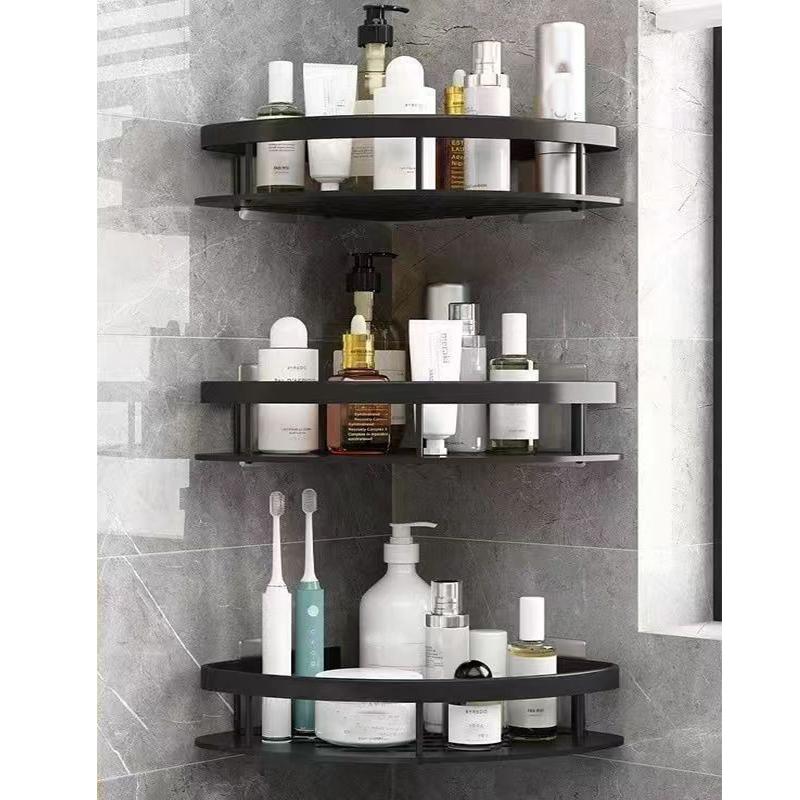 Raft pentru baie, 1-3 bucăți, fără cuie, spațiu cu trepied, orificiu din aluminiu, fără colț, trepied cu aspirație, raft de depozitare