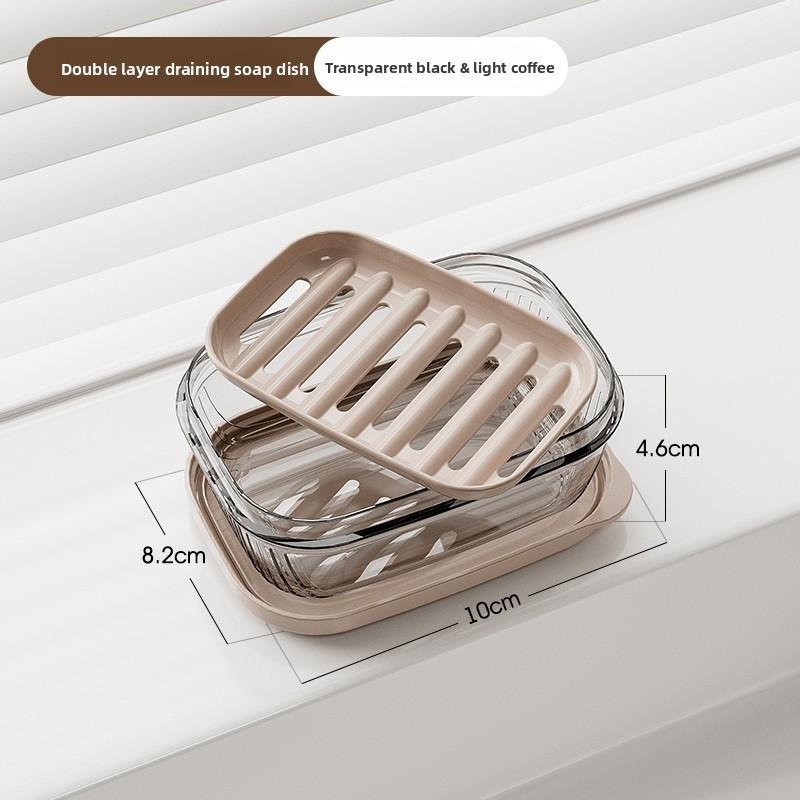 Pet Material Wall Mount Soap Dish With Drainage For Bathroom And Kitchen Use