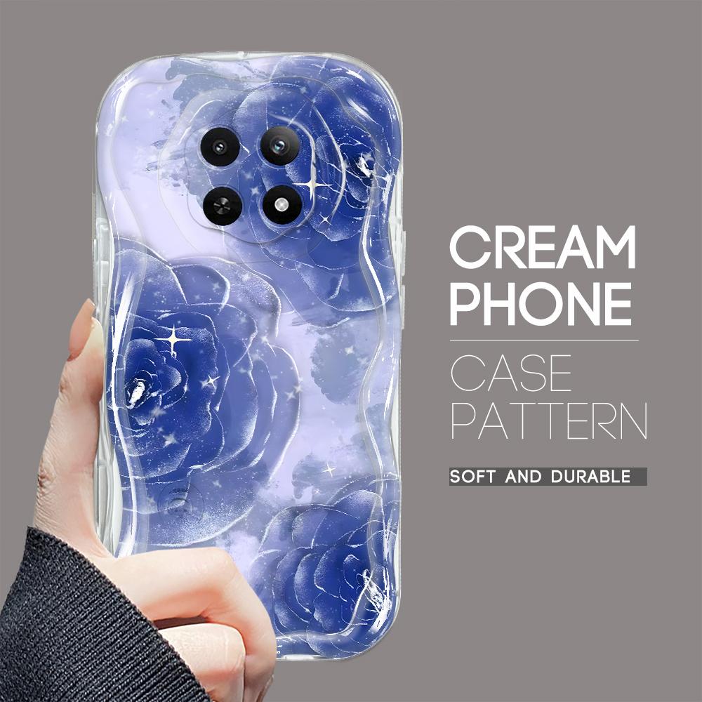 Kreslený vzor krémová textura pouzdro vlnitý okraj měkký silikonový kryt pouzdro na telefon pro OPPO Reno Realme OnePlus Vivo