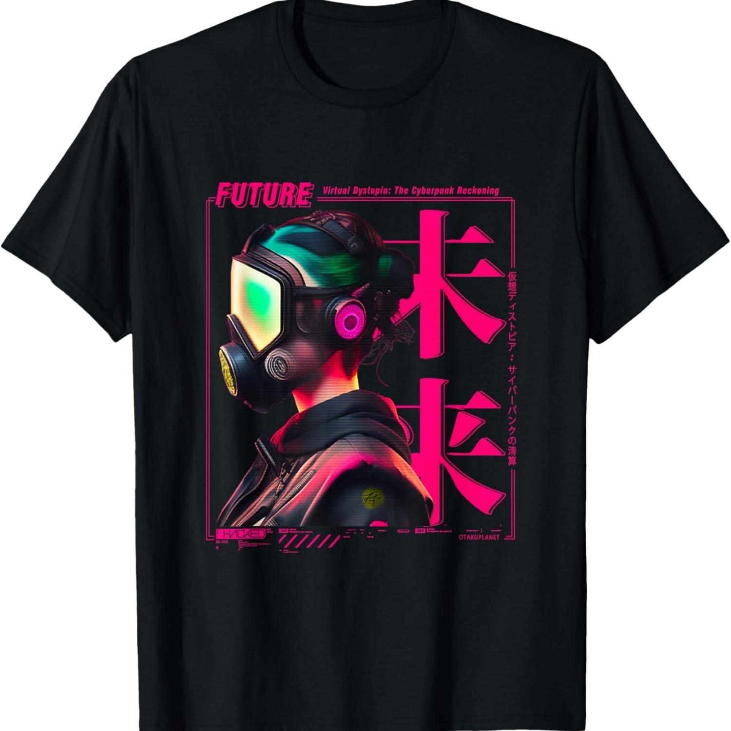 Japanese retro cyberpunk girl in vaporwave harajuku style T-Shirt S
