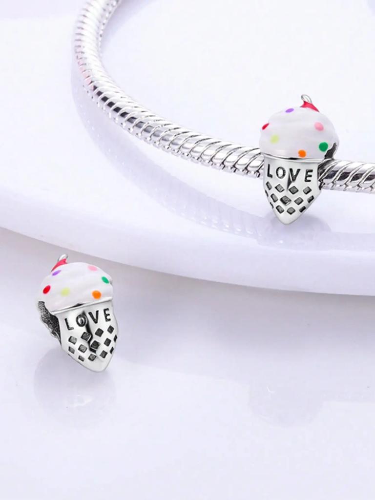 Charms Plata Copper Colors Fruit Dessert Cherry Cake Beads Charm Pendant For Original Bracelet For Women Diy Jewelry Love Gift