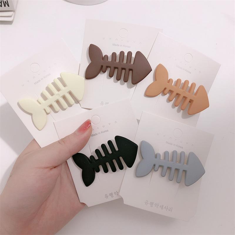Korean Simple New Fishbone Hairpin Cute Side Bangs Hairpin Candy Color Headwear Girls Kids Women Hair Accessories