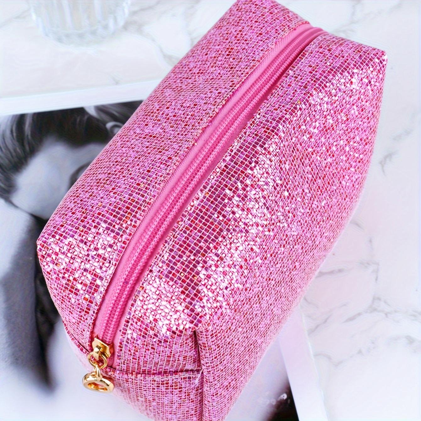 

1 шт. блестящая косметичка с леопардовым принтом, дорожная косметичка, блестящий пенал для студента, подарочная косметичка, дорожная сумка для хранения, рождественский подарок pink glitter