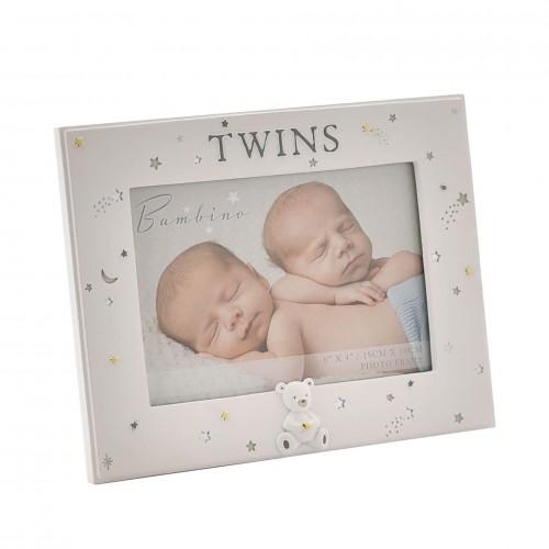 Bambino Resin Twins Photo Frame 6 x 4