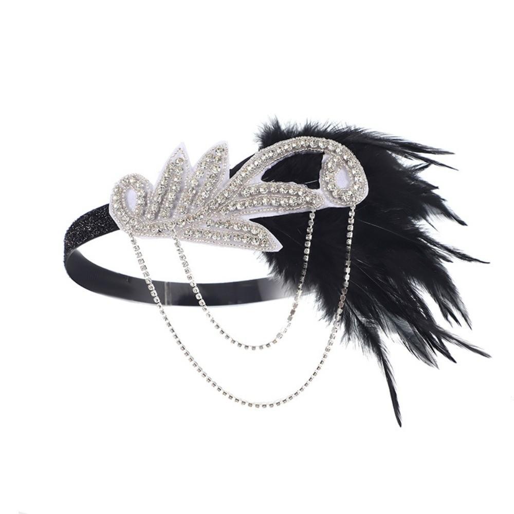 Sequin Feather Headband Feather Hair Band Vintage Hair Accessories