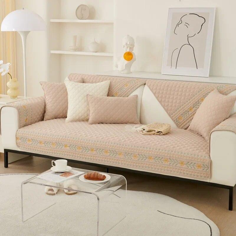 Sofa Cushion Four Seasons Universal Seat Cushion Non-slip Fabric Cushion All-inclusive Simple Modern  New Cover Cloth Towel