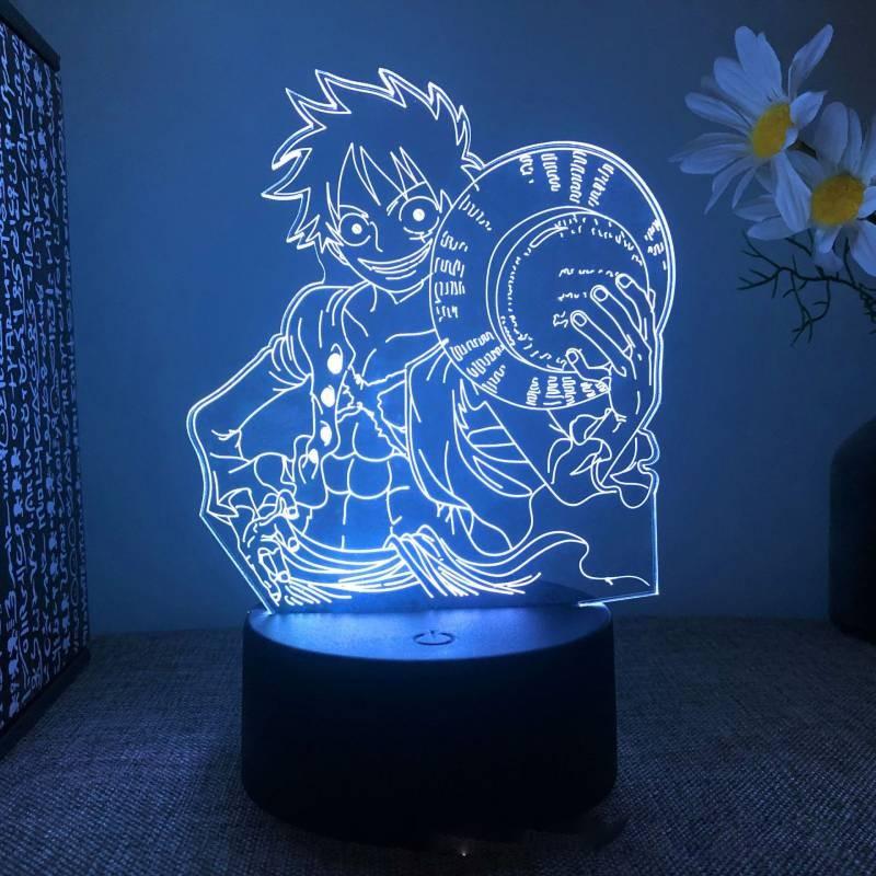 One Piece Led Night Light Kids Bedroom Decor Luffy Roronoa Zoro Lamp Acrylic
