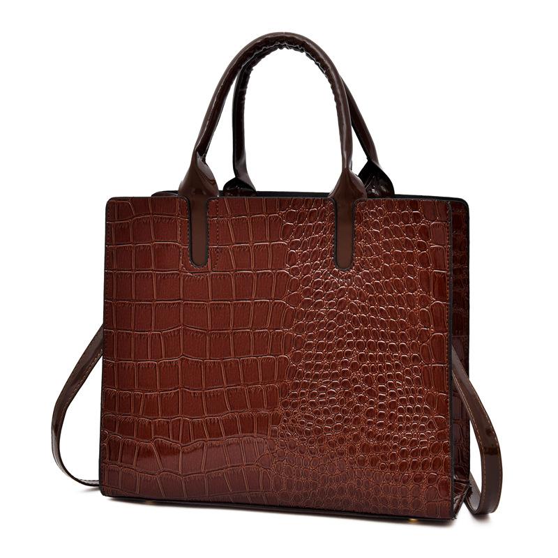 Neue Tasche, Umhängetasche mit Steinmuster und Krokodiloptik für Damen, Modetasche, große Tasche, tragbare Schulter-Diagonal-Umhängetasche.