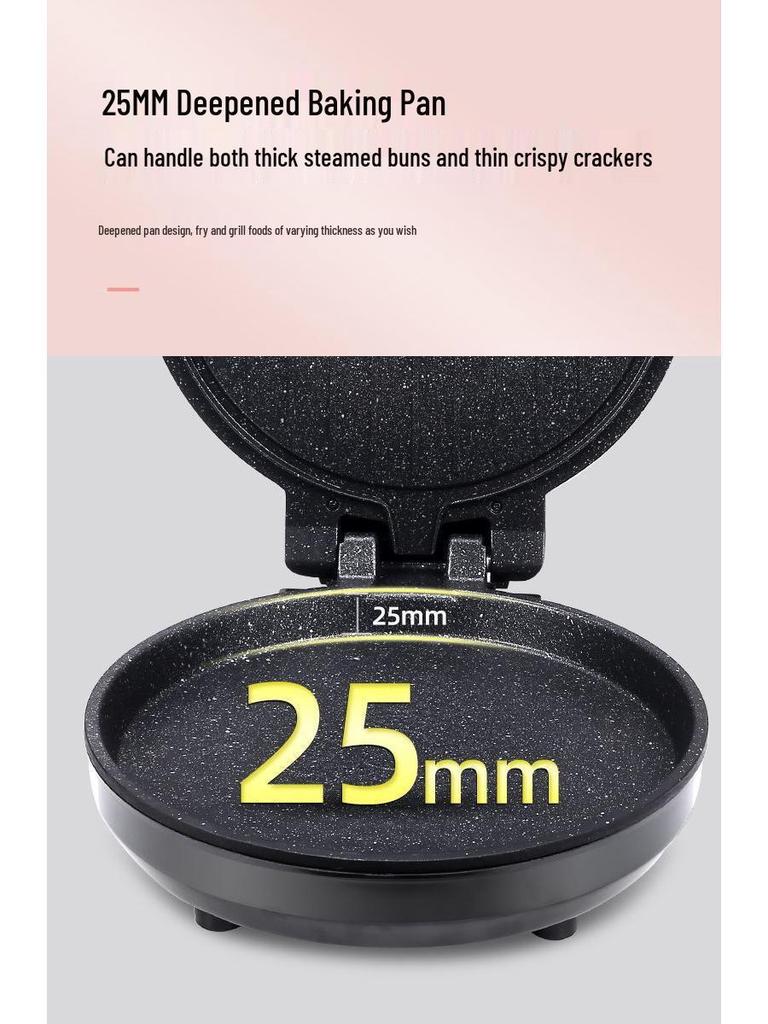 Electric Double-Sided Pancake Maker: Non-Stick, Auto Power-Off, Deepened Design for Frying & Grilling