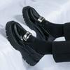 Fashion Thick soled men's leather shoes Fashion designer style Formal Party Business Office Outdoor trendy adult shoe 38-46 Black Hot