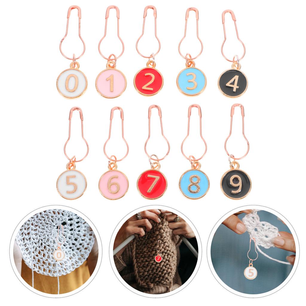 10 Pcs Crochet Marker Accessories Row Counter Crocheting Supplies Place Markers