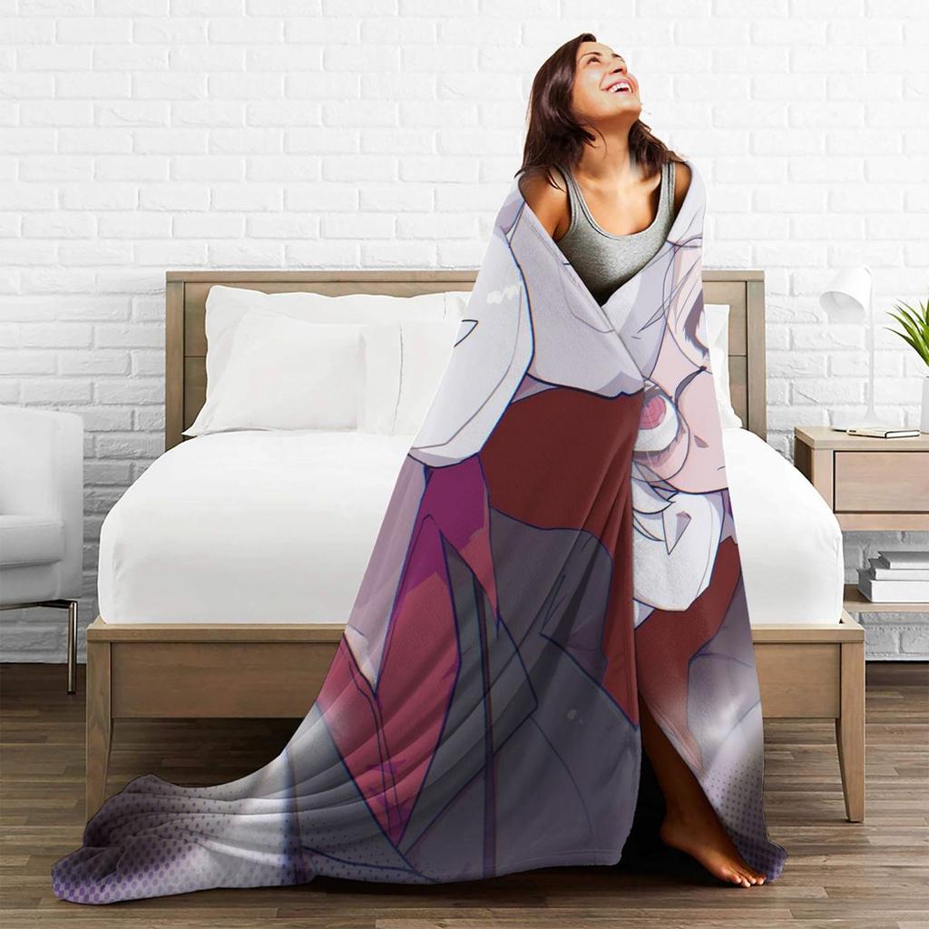 Helltaker Pattern Anime  Blanket Soft Warm Flannel Throw Blanket Bedspread for Bed Living room Picnic Travel Home Sofa