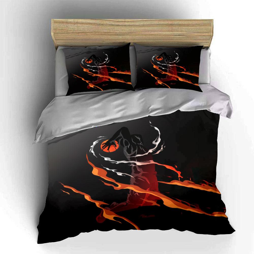 Ensemble d'Œuvres d'Art Dynamiques sur le Thème du Basket-ball Décoration de Chambre d'Enfant et d'Adulte, Magnifique Ensemble de Linge de Lit Trois Pièces Cadeau EU Twin 135X200cm&set