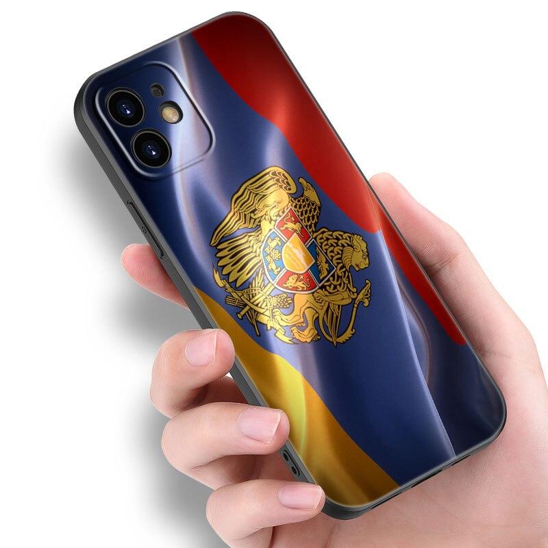 

Чехол для телефона с армянским флагом Армении для Apple iPhone 14 13 12 Mini 11 Pro Max 7 8 XR X XS 7 8 Plus SE 2020 2022, черный чехол iPhone 14
