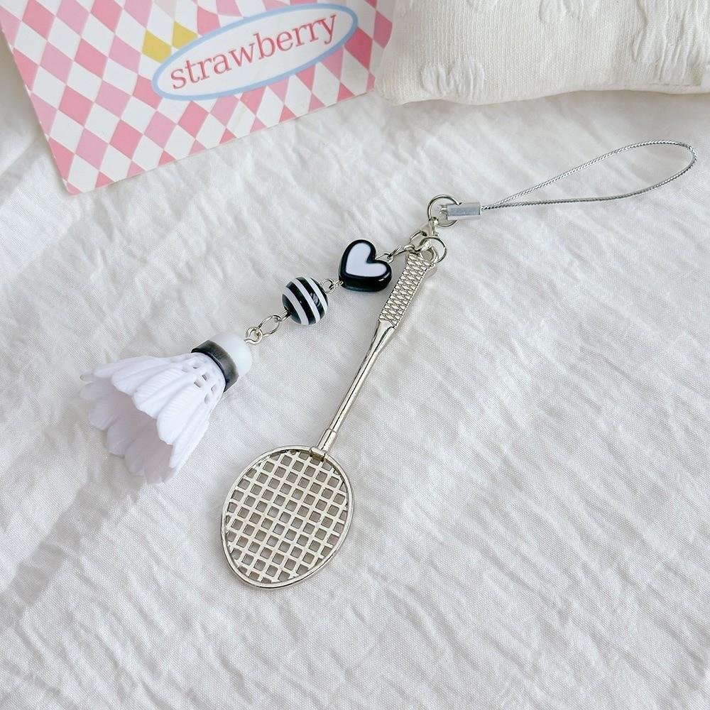Creative Design Badminton Racket Keychain Mini Size Badminton Pendant Keyring Bag Ornament
