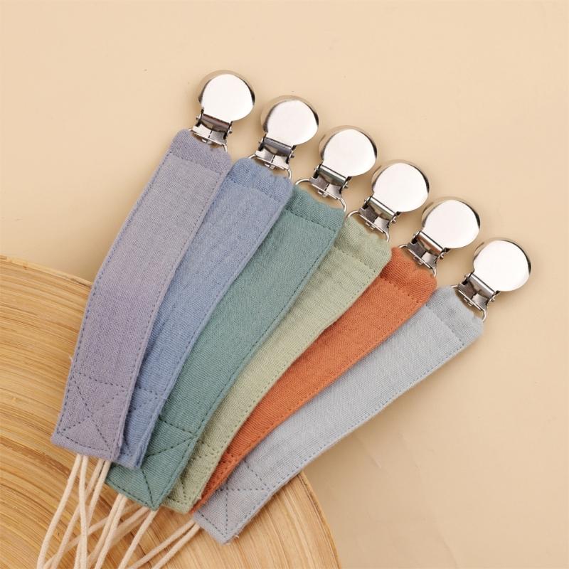 6Pcs Baby Pacifier Strap Baby Soother Chain Newborns Dummy Chain Clip Baby Product Cotton Teether Pacifier Strap Holder