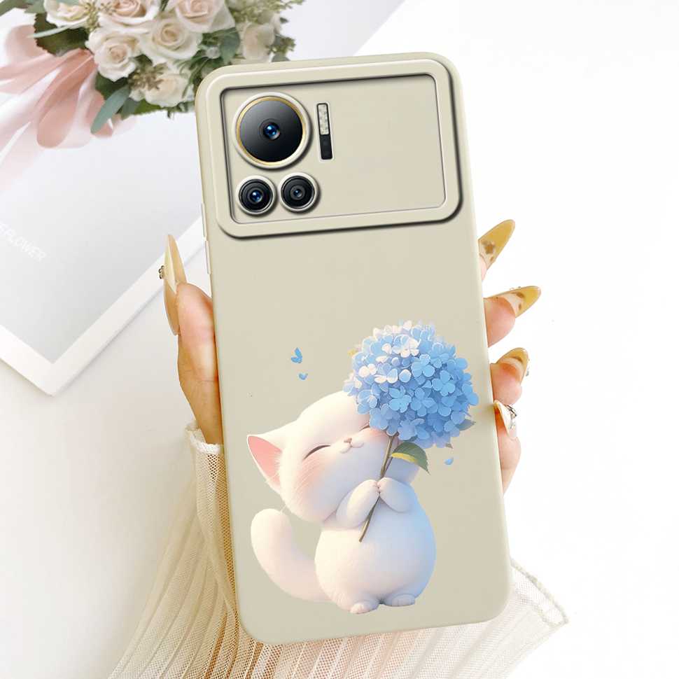 For Infinix Note 12 VIP Case Cute Cat Cartoon Flower Silicone Cover For Infinix Note12 VIP 12 Vip X672 6.7" Phone Cases Coque