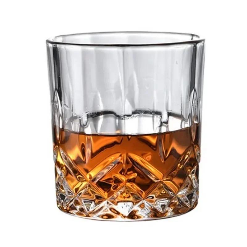 230ml Glass Drinkware Whiskey Wine Cup Spirit Cups Embossed Water Bottle Transparent Crystal Glasses Drinking Bar Home Beer Cups