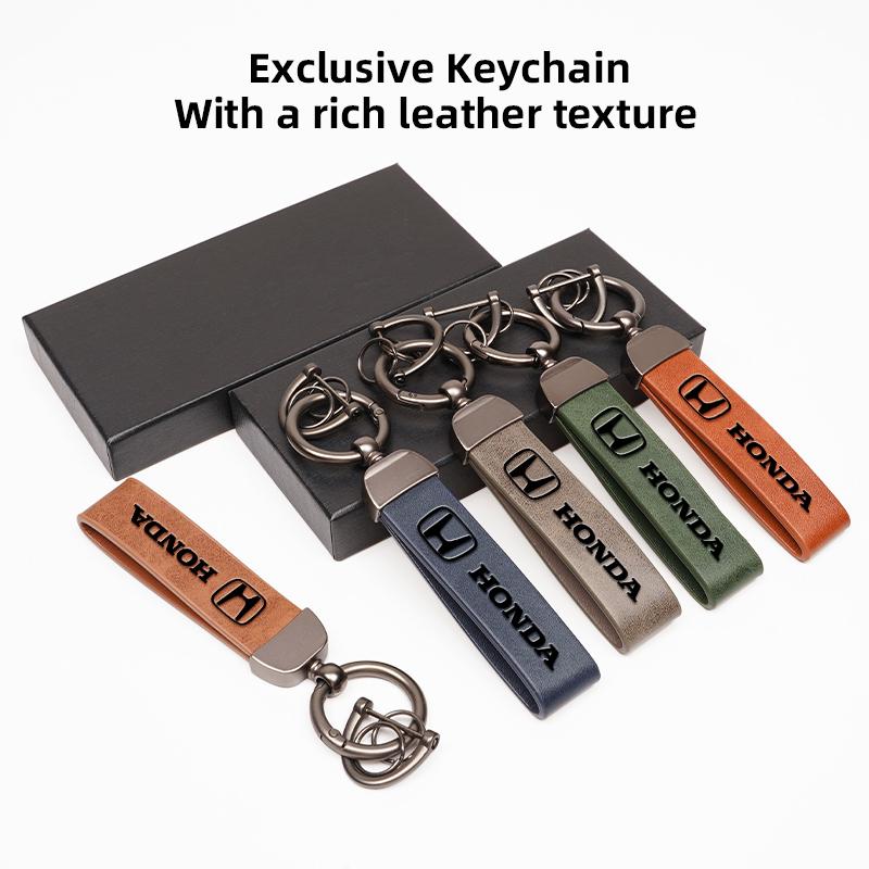 3D Retro Car Keychain Leather Key Chains Auto Accessories For Honda Civic FIT Accord Prelude CRV 5th City CRZ CRX Jazz HRV Pilot TO0