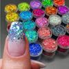 Holographic Cosmetic Christmas Decorations Chunky Glitter Nail Iridescent Flakes Sparkles Face Body Hair Nail Glitter Sequins