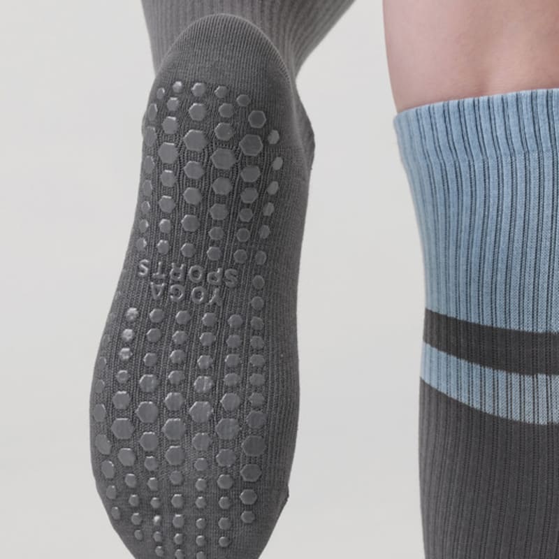 HUGDAY Yoga Two-Tone Striped High Socks