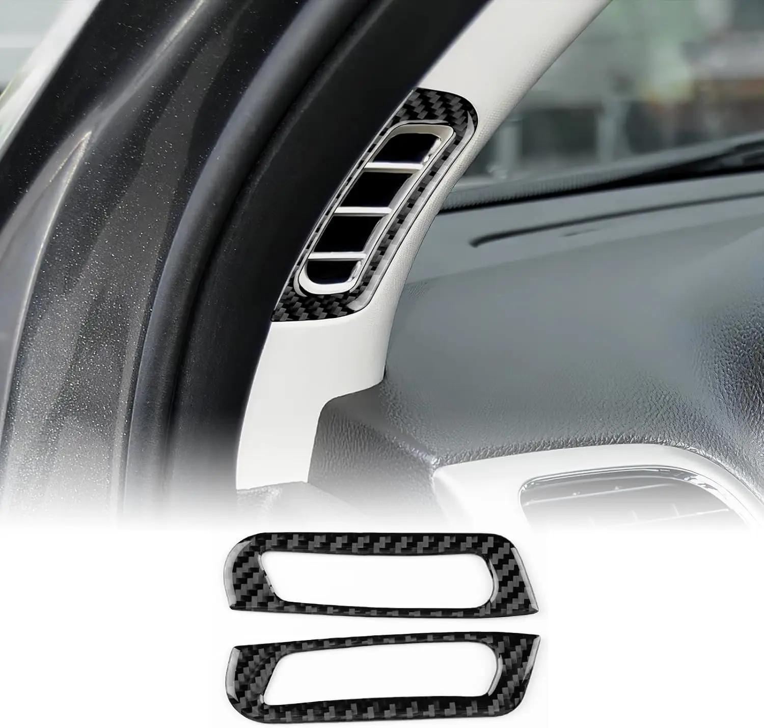Carbon Fiber A-Pillar Air Vent Trim for Jeep Grand Cherokee 2011-2020 Interior Decoration Noir