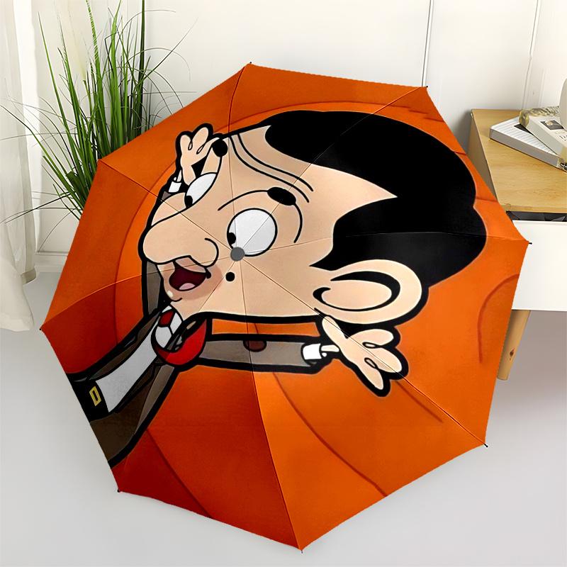 

Mr.Bean Themed Travel Umbrella-8 Ribs Automatic Opening and Closing, Portable Folding Design, Compact and Stylish Umbrella Suitable for Outd
