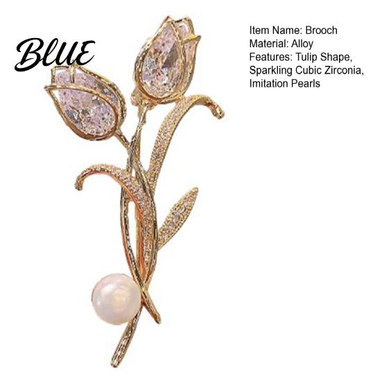 Scarf Holder Women Brooch Sparkling Cubic Zirconia Imitation Pearl Decor