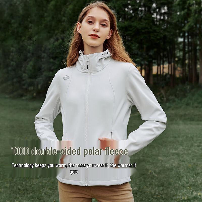 Pelliot Women's Hooded Soft Shell Warm Jacket