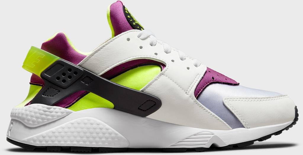 Кроссовки Nike Air Huarache белый/пурпурный/черный/неоновый желтый