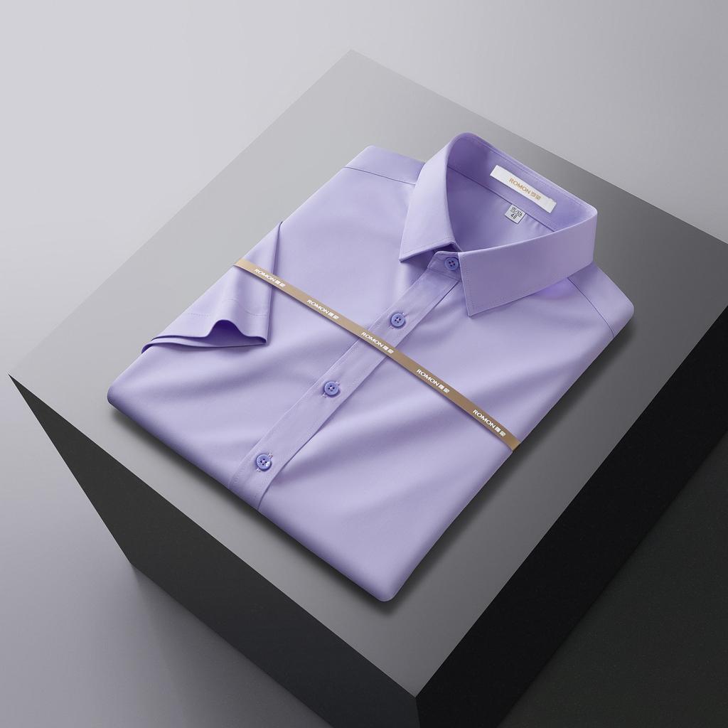 Summer New Bamboo Fiber Shirt Men's Short-sleeved Slim-fitting Non-iron Business Formal Wear Professional Work Clothes Suit White Shirt
