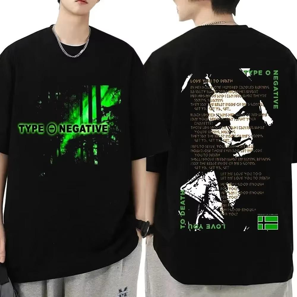 Type O Negative Print Cotton T Shirt Men Women Hip Hop Tee Short Sleeve Tshirt Summer Oversized T-shirts Tops