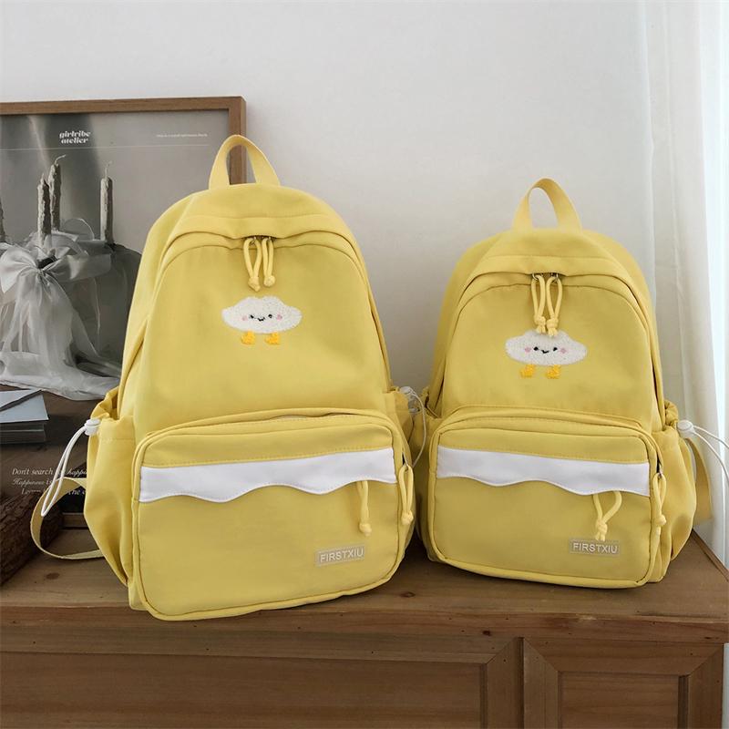 Cartoon Women's Backpack Student Large Capacity School Bag Color Block Campus Backpack