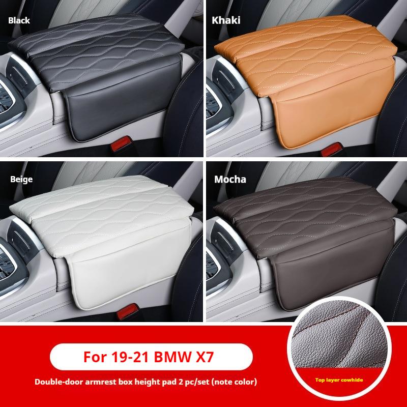 For 19-23 BMW X7 Car Armrest Box Cover Pad Leather Anti-Scratch Dustproof Center Console Cover Cushion Car Interior Accessories