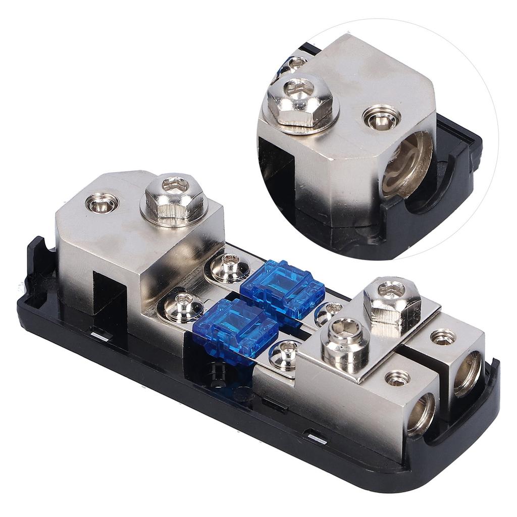 2 Way Fuse Holder Box 1 In 2 Out Distribution Block for Car Yacht Boat Stereo Audio Modification