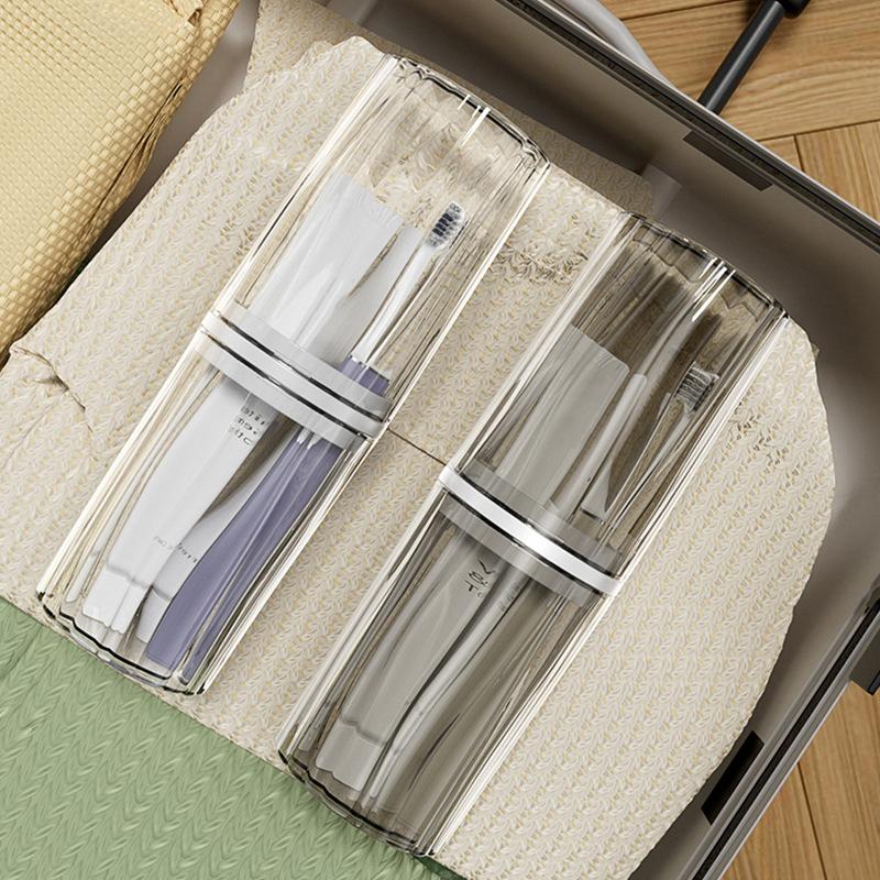 Travel Portable Toothbrush Cup Bathroom Toothpaste Holder Storage Case Box Organizer Travel Toiletries Storage Cup