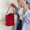Purse Matte Pu Leather Shoulder Bag Vintage Underarm Bag Simple Suede Bucket Bag Ladies