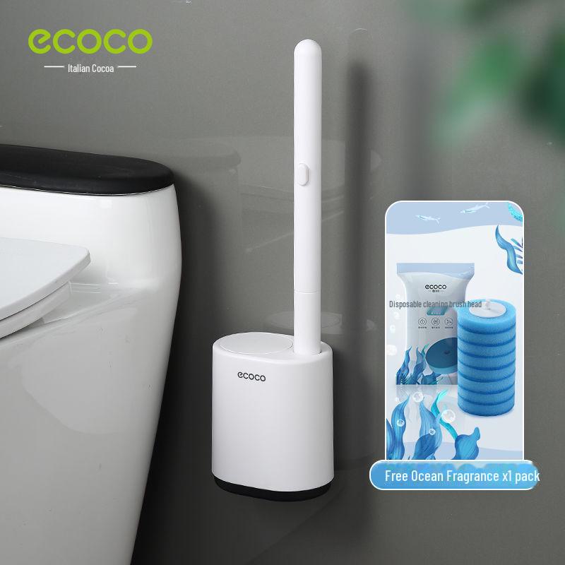 An der Wand montierte Einweg-Toilettenbürste – Doppeltrommel, keine toten Winkel, Badezimmer-Reinigungswerkzeug