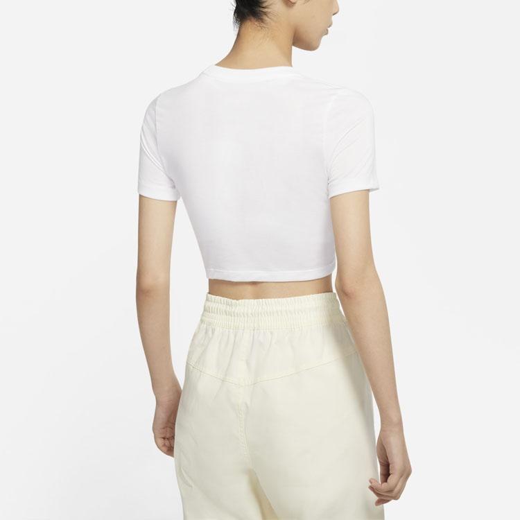 Nike Crop Tops Women's White Crew Neck Moderate DD1329-100