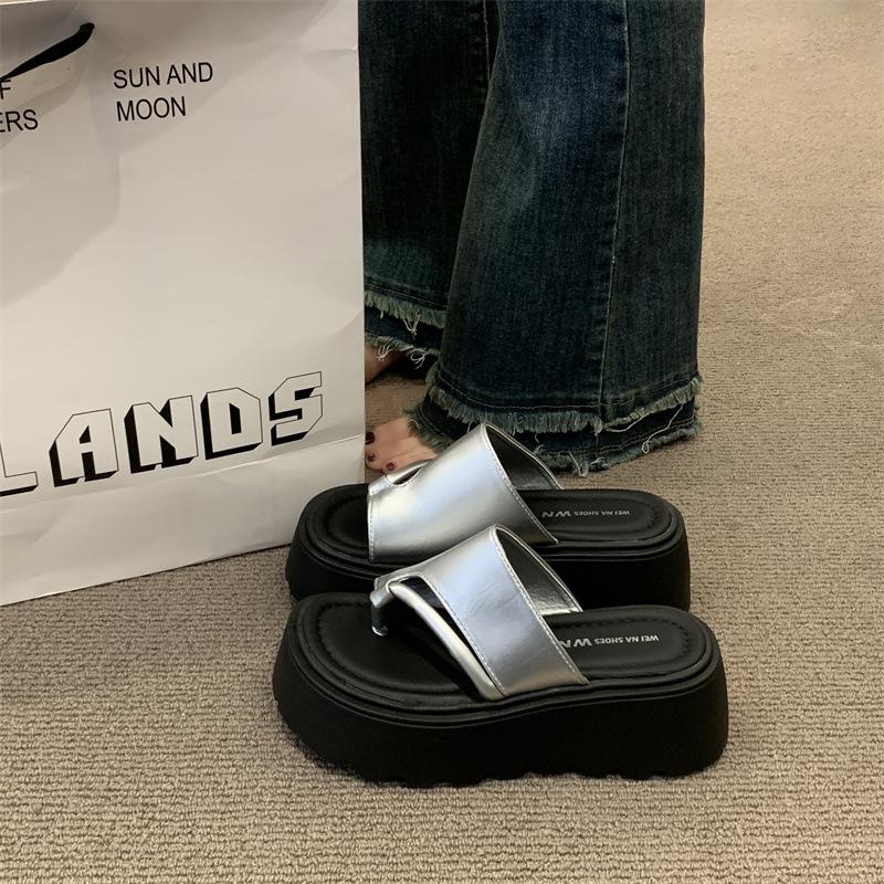 Fashion Beach Shoes House Slippers Platform Slipers Women Slides Sabot Genuine Leather 2025 Women's Genuine Leather Shoes Ladies' Slippe
