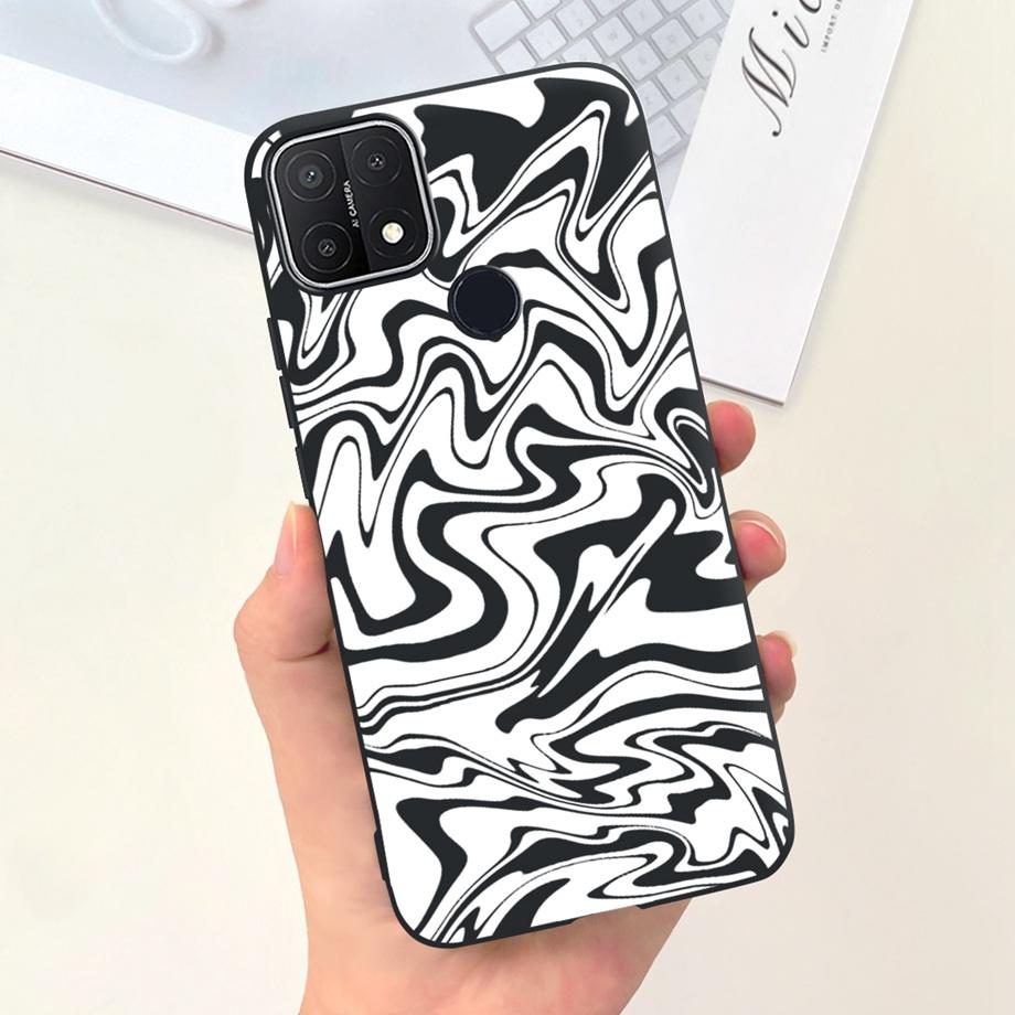 For Oppo A15 A15s Case Soft Silicone Phone Cases For OppoA15s A 15 s OppoA15 Cute Marble Moon Animals Back Cover Coque Capa Etui