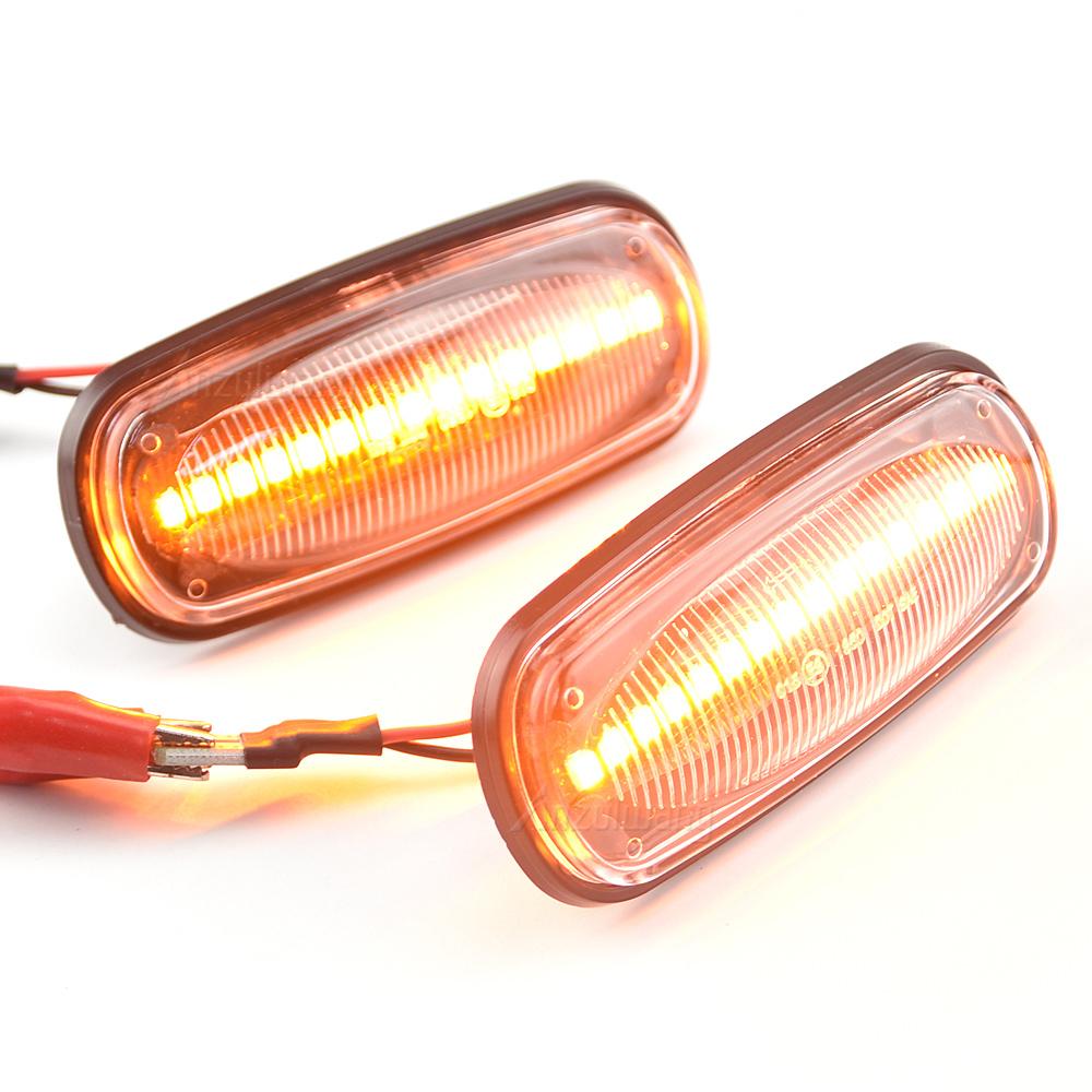 2PCS Amber Dynamic Flowing Water LED Side Marker Light For Land Rover Discovery 2 1999-2004 Defender Freelander 1